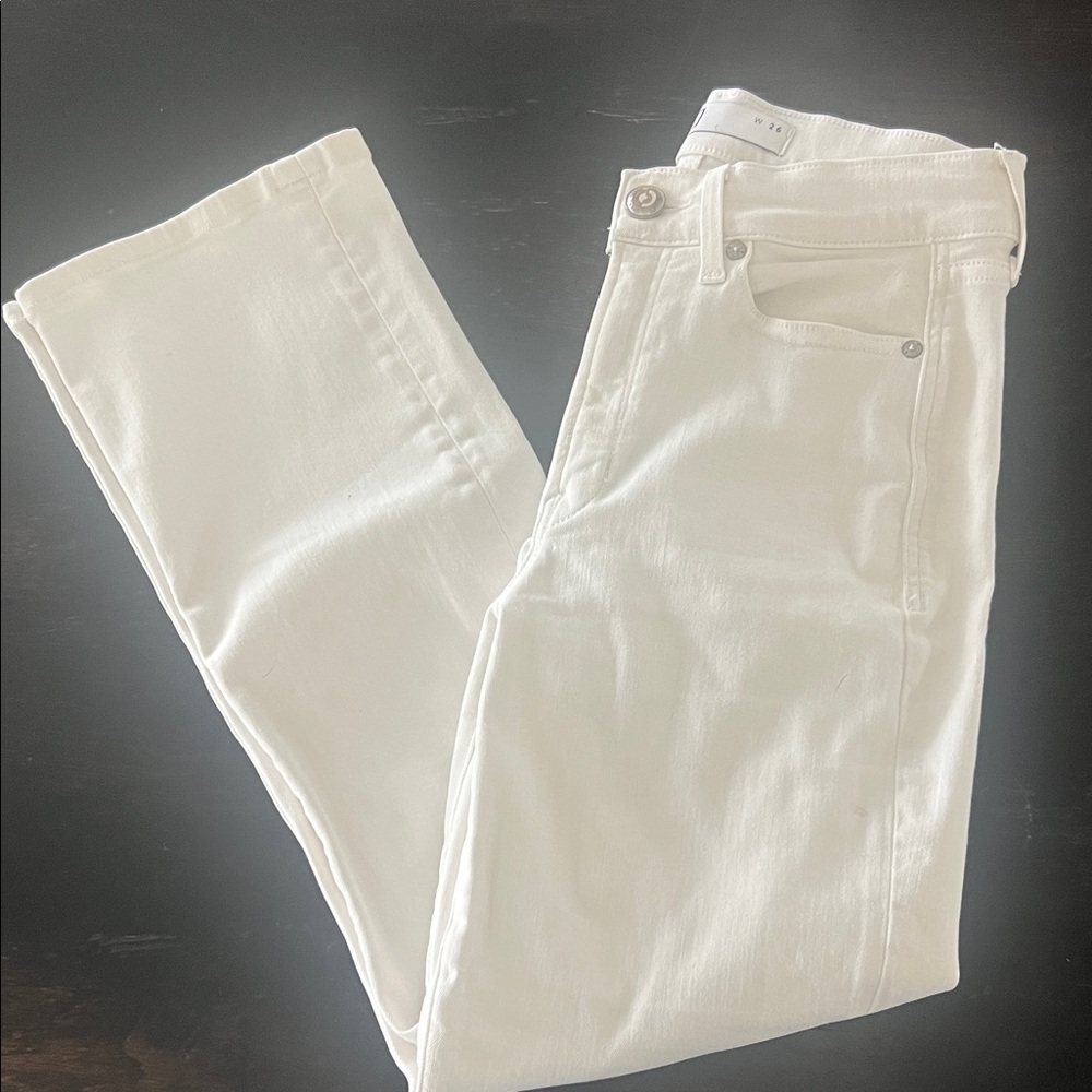 AYR Women's Straight Leg Jeans in White the pop